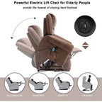 Fauteuil inclinable électrique Rivet respirant avec massage, chauffage et port USB