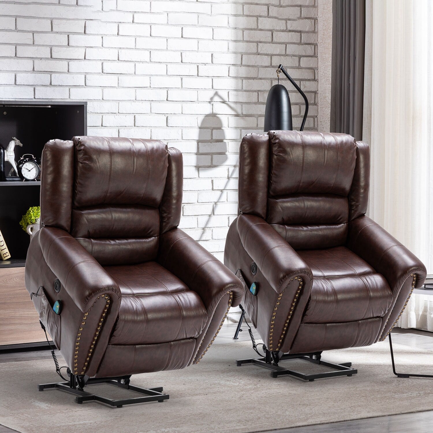 Fauteuil inclinable électrique Rivet respirant avec massage, chauffage et port USB