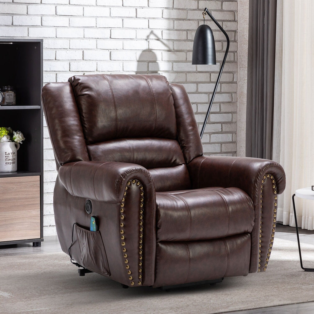 Fauteuil inclinable électrique Rivet respirant avec massage, chauffage et port USB