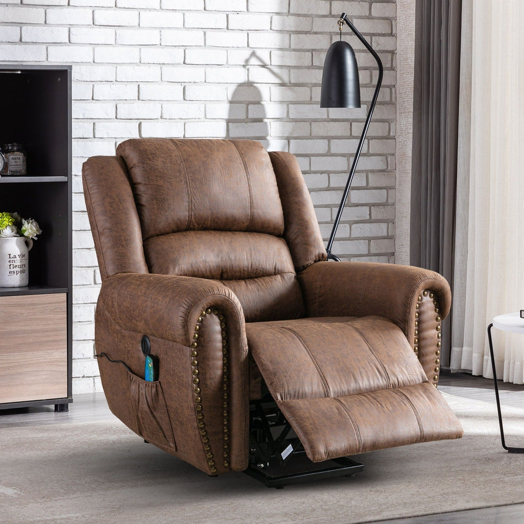 Fauteuil inclinable électrique Rivet respirant avec massage, chauffage et port USB