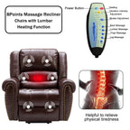 Fauteuil inclinable électrique Rivet respirant avec massage, chauffage et port USB
