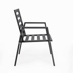 Ensemble de salle à manger d'extérieur 9 pièces en aluminium noir, série Chelsea par LeisureMod