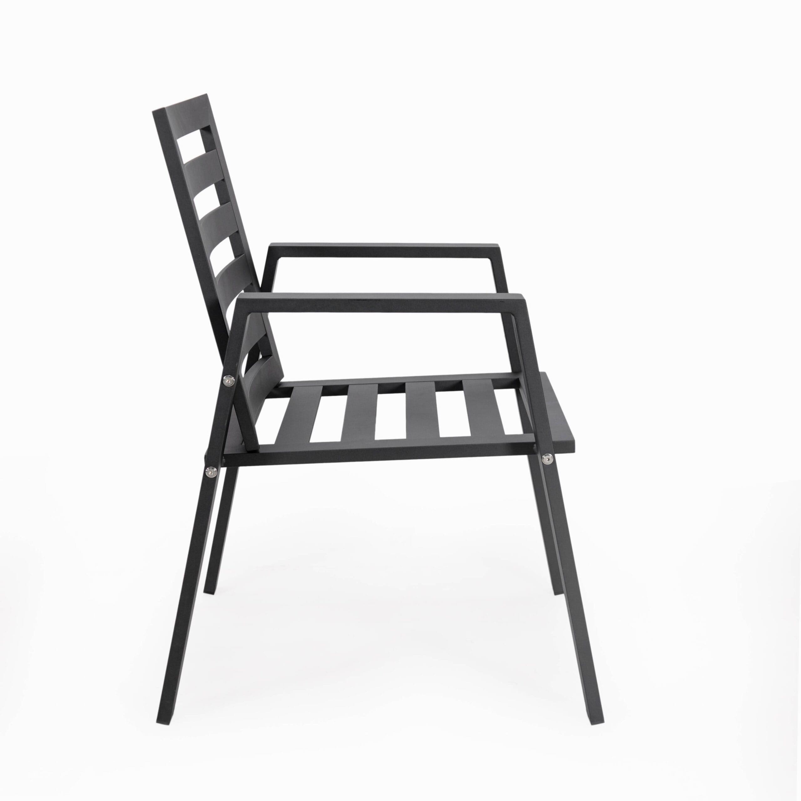 Ensemble de salle à manger d'extérieur 9 pièces en aluminium noir, série Chelsea par LeisureMod
