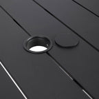 Ensemble de salle à manger d'extérieur 9 pièces en aluminium noir, série Chelsea par LeisureMod