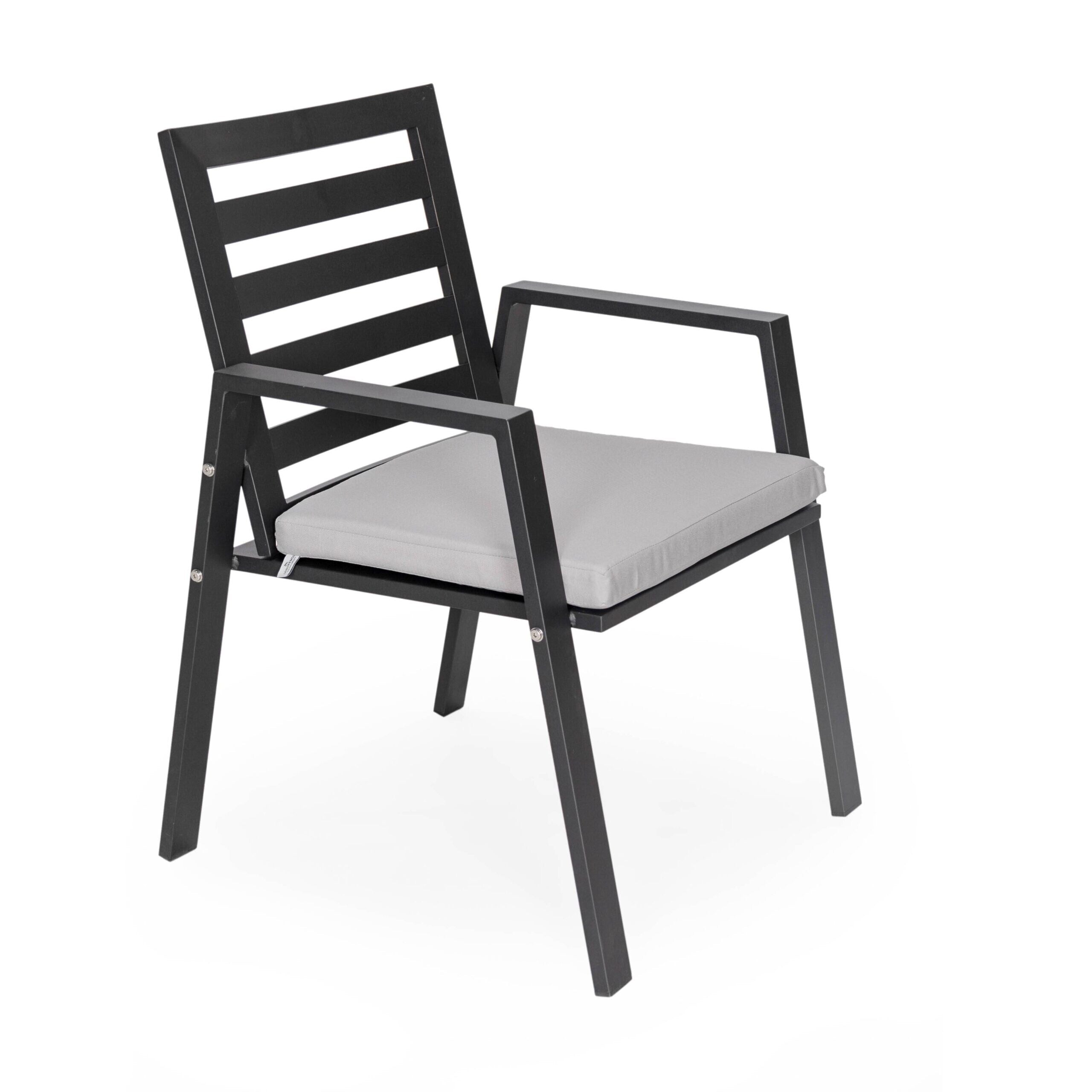 Ensemble de salle à manger d'extérieur 9 pièces en aluminium noir, série Chelsea par LeisureMod
