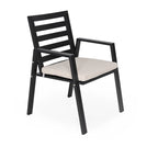 Ensemble de salle à manger d'extérieur 9 pièces en aluminium noir, série Chelsea par LeisureMod