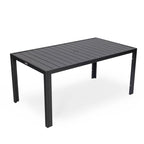 Ensemble de salle à manger d'extérieur 9 pièces en aluminium noir, série Chelsea par LeisureMod