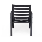 Ensemble de salle à manger d'extérieur 9 pièces en aluminium noir, série Chelsea par LeisureMod