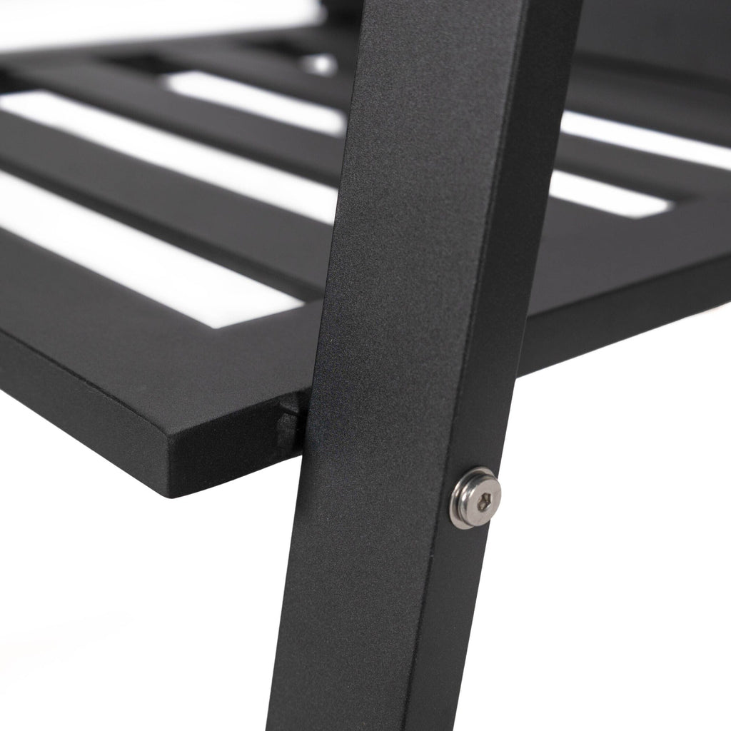 Ensemble de salle à manger d'extérieur 9 pièces en aluminium noir, série Chelsea par LeisureMod