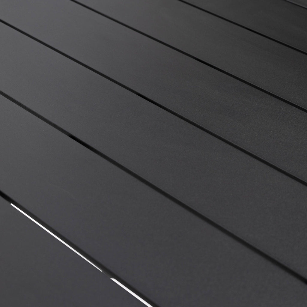 Ensemble de salle à manger d'extérieur 9 pièces en aluminium noir, série Chelsea par LeisureMod