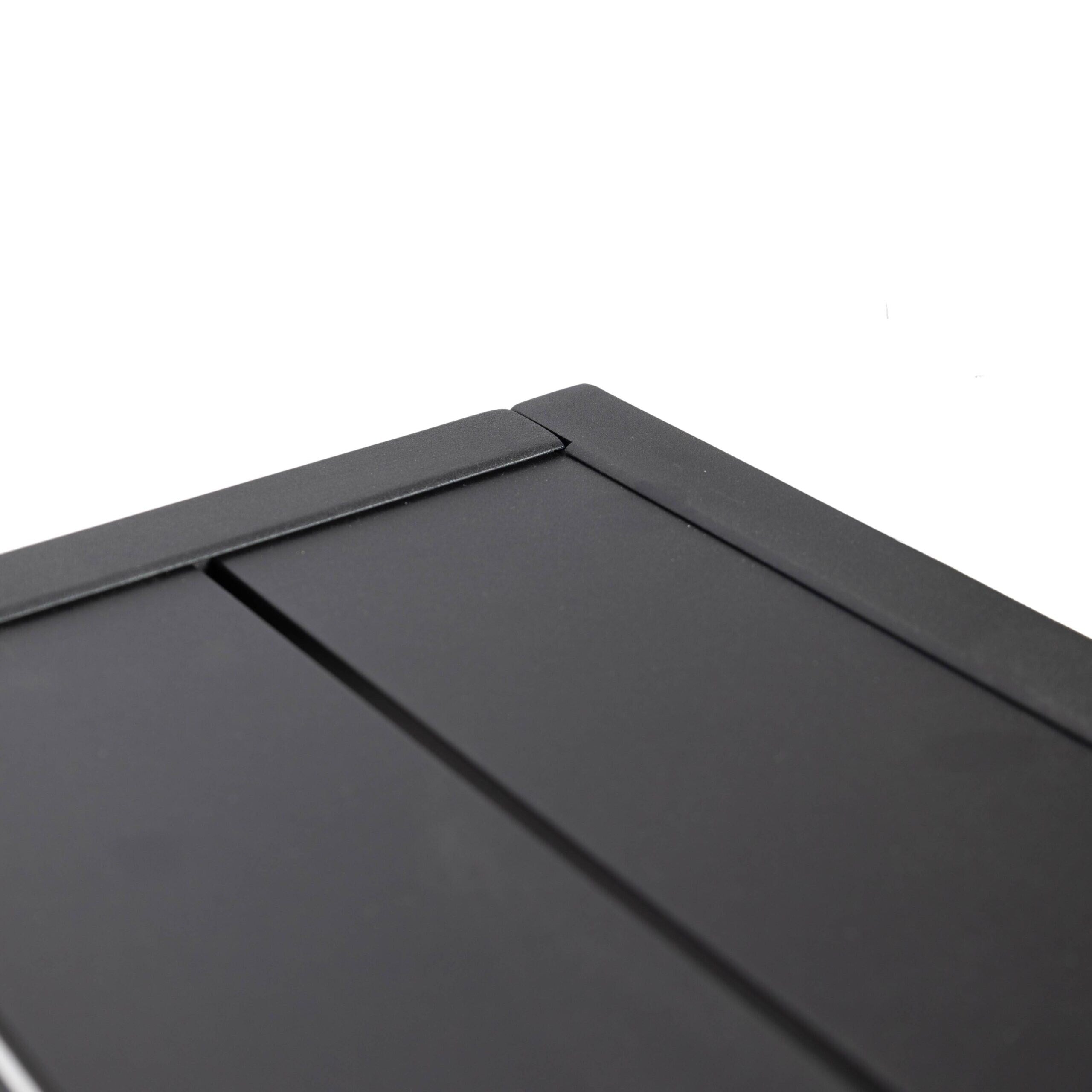 Ensemble de salle à manger d'extérieur 9 pièces en aluminium noir, série Chelsea par LeisureMod