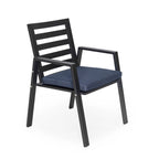 Ensemble de salle à manger d'extérieur 9 pièces en aluminium noir, série Chelsea par LeisureMod
