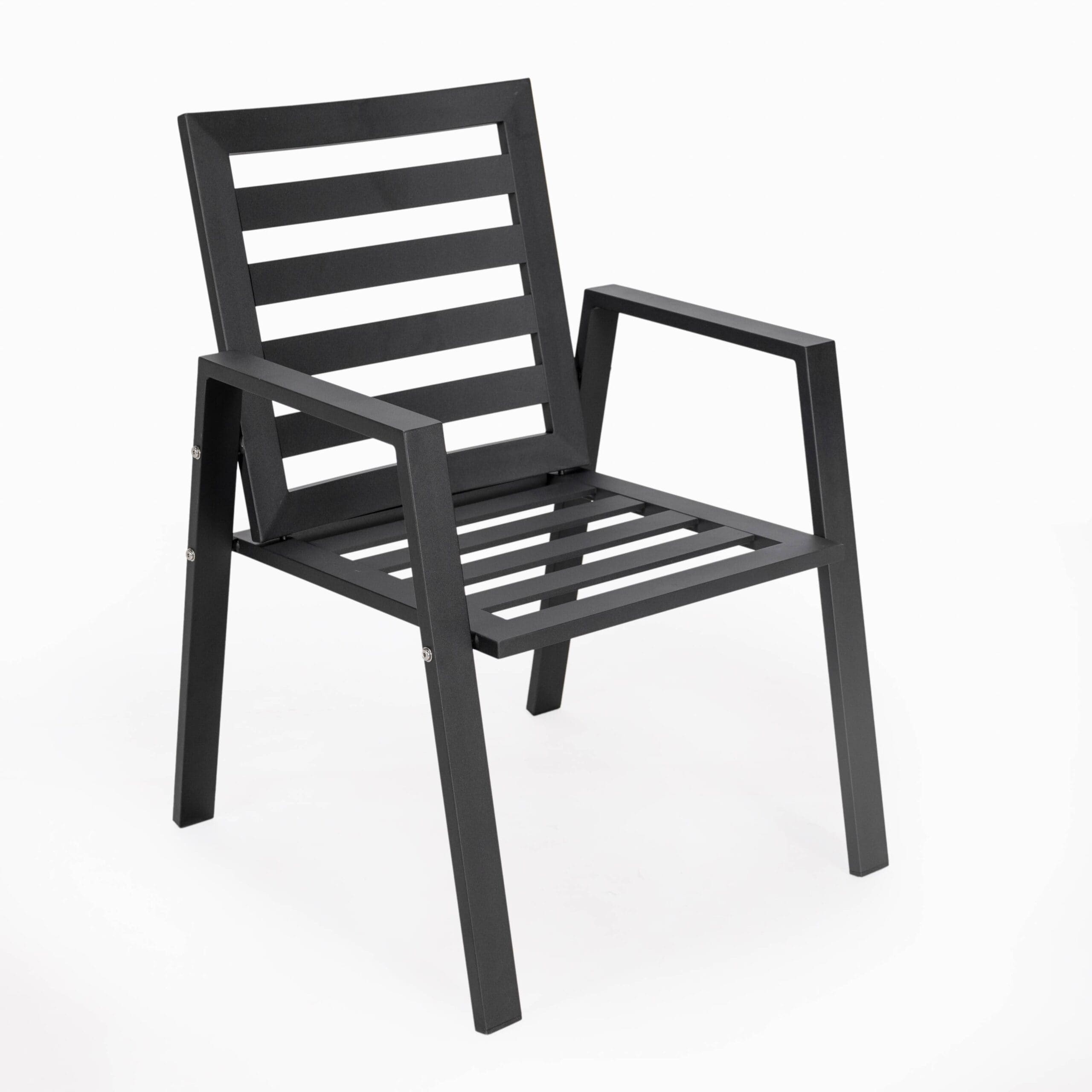 Ensemble de salle à manger d'extérieur 9 pièces en aluminium noir, série Chelsea par LeisureMod