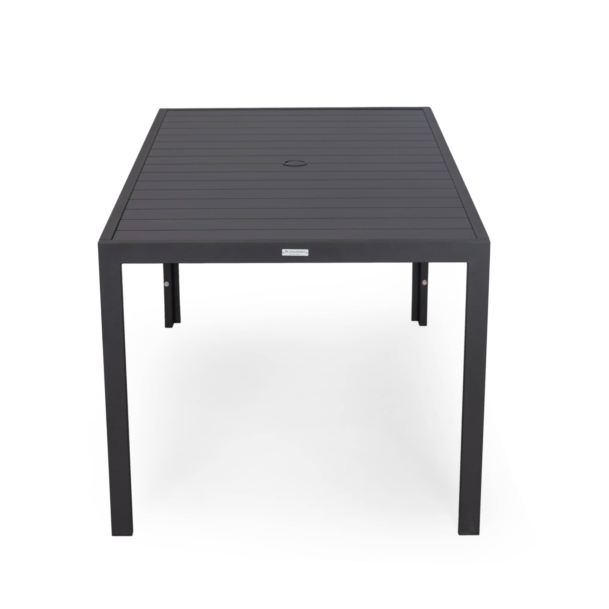 Ensemble de salle à manger d'extérieur 9 pièces en aluminium noir, série Chelsea par LeisureMod