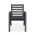 Ensemble de salle à manger d'extérieur 9 pièces en aluminium noir, série Chelsea par LeisureMod