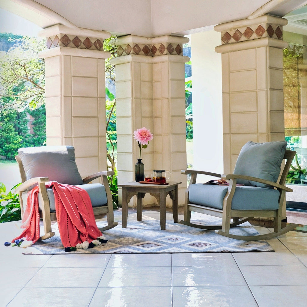 Ensemble de salon de jardin Cambridge Casual Leon 3 pièces en teck avec coussin