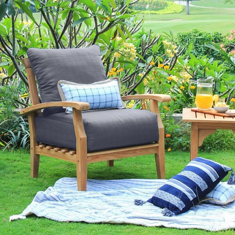 Ensemble de conversation de patio en teck Cambridge Casual Leon 7 pièces