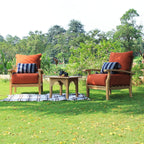 Ensemble de conversation de patio en teck Cambridge Casual Leon 7 pièces