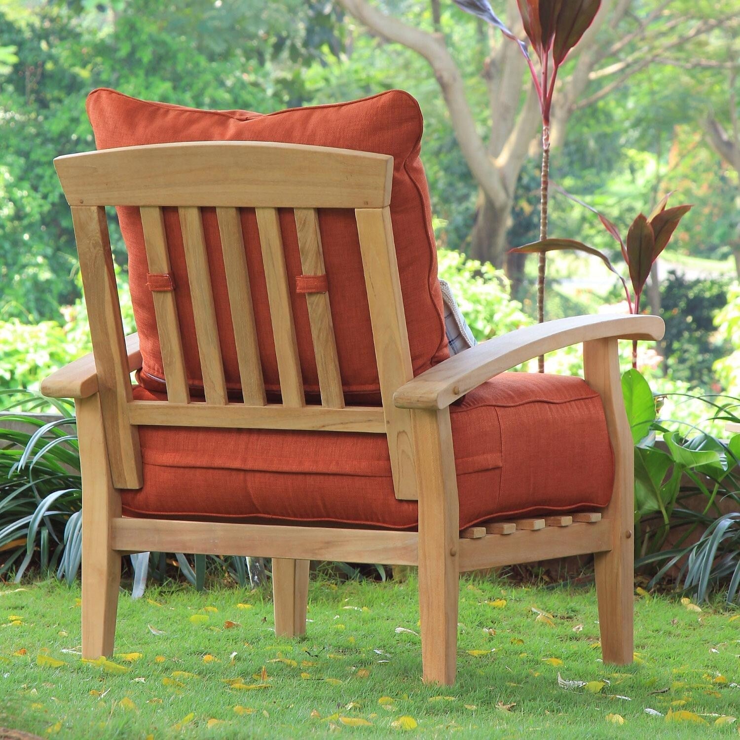 Ensemble de conversation de patio en teck Cambridge Casual Leon 7 pièces