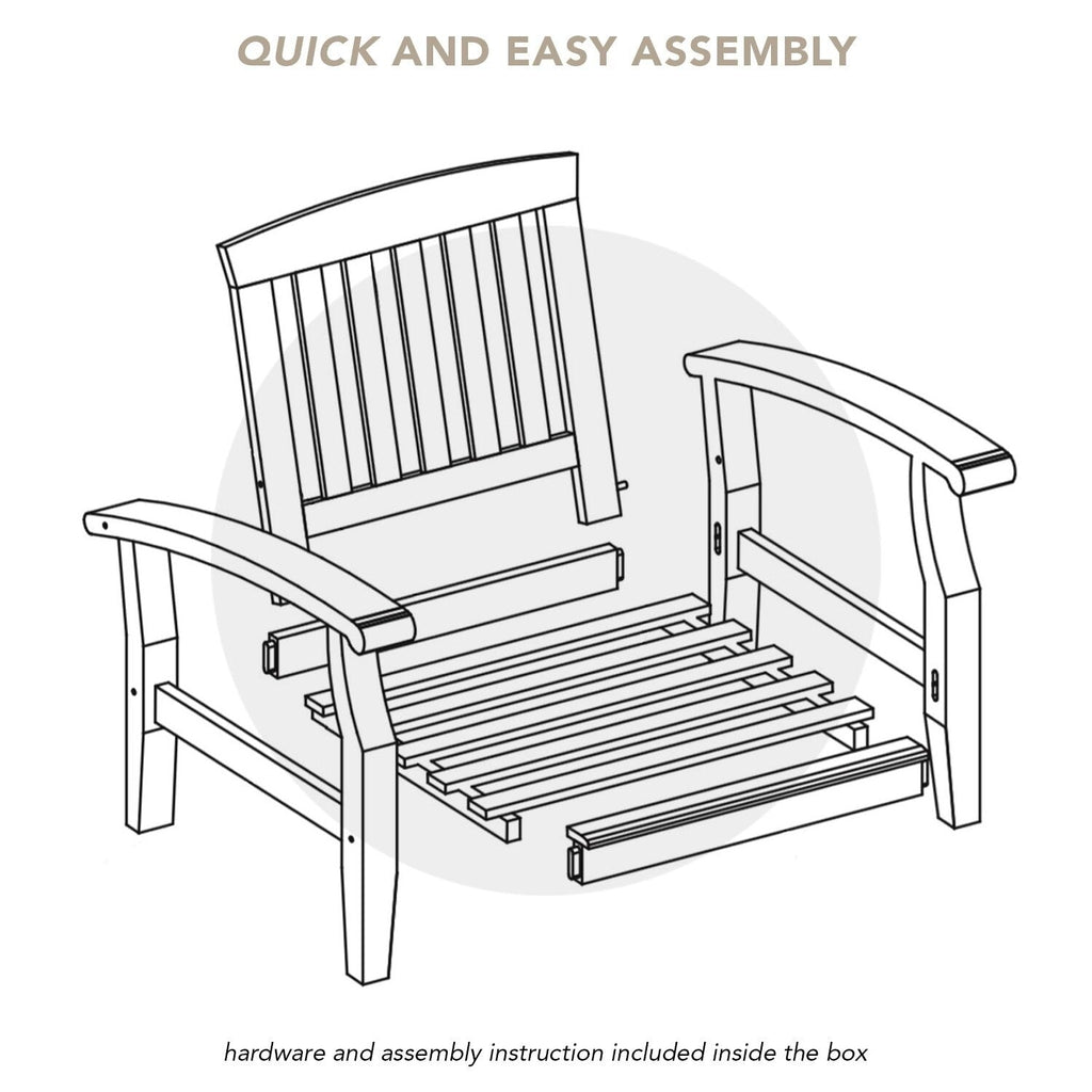 Ensemble de conversation de patio en teck Cambridge Casual Leon 7 pièces