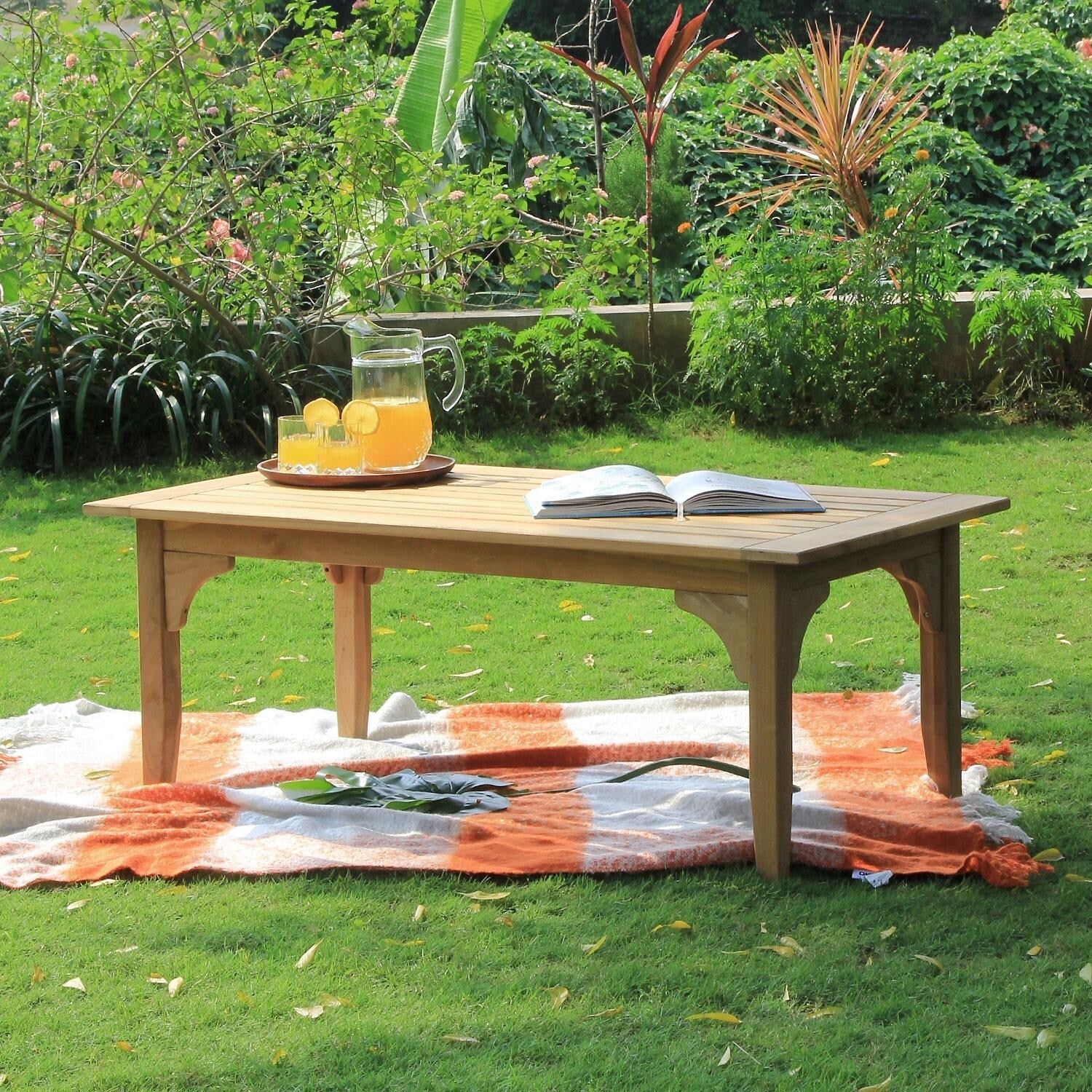 Ensemble de conversation de patio en teck Cambridge Casual Leon 7 pièces