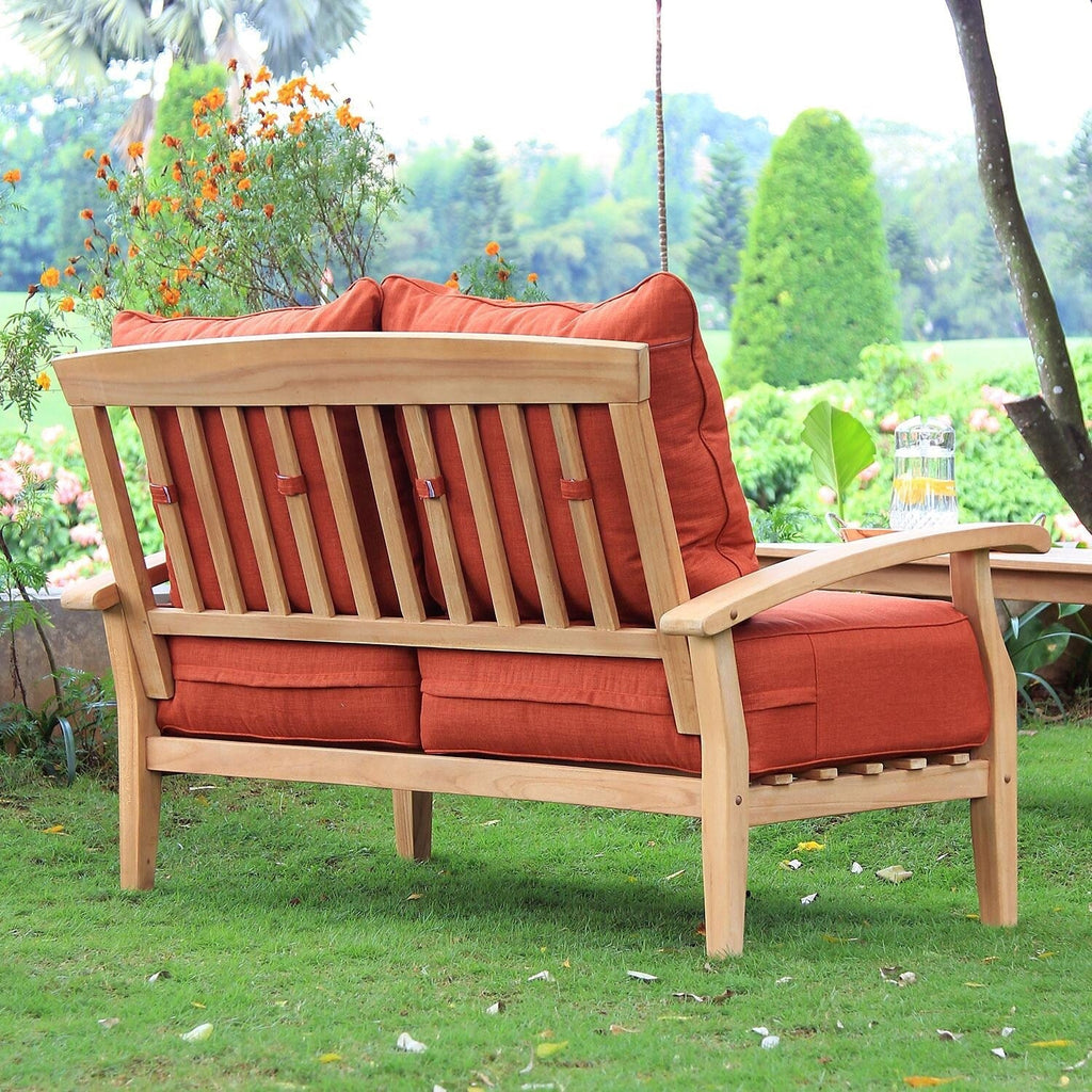 Ensemble de conversation de patio en teck Cambridge Casual Leon 7 pièces