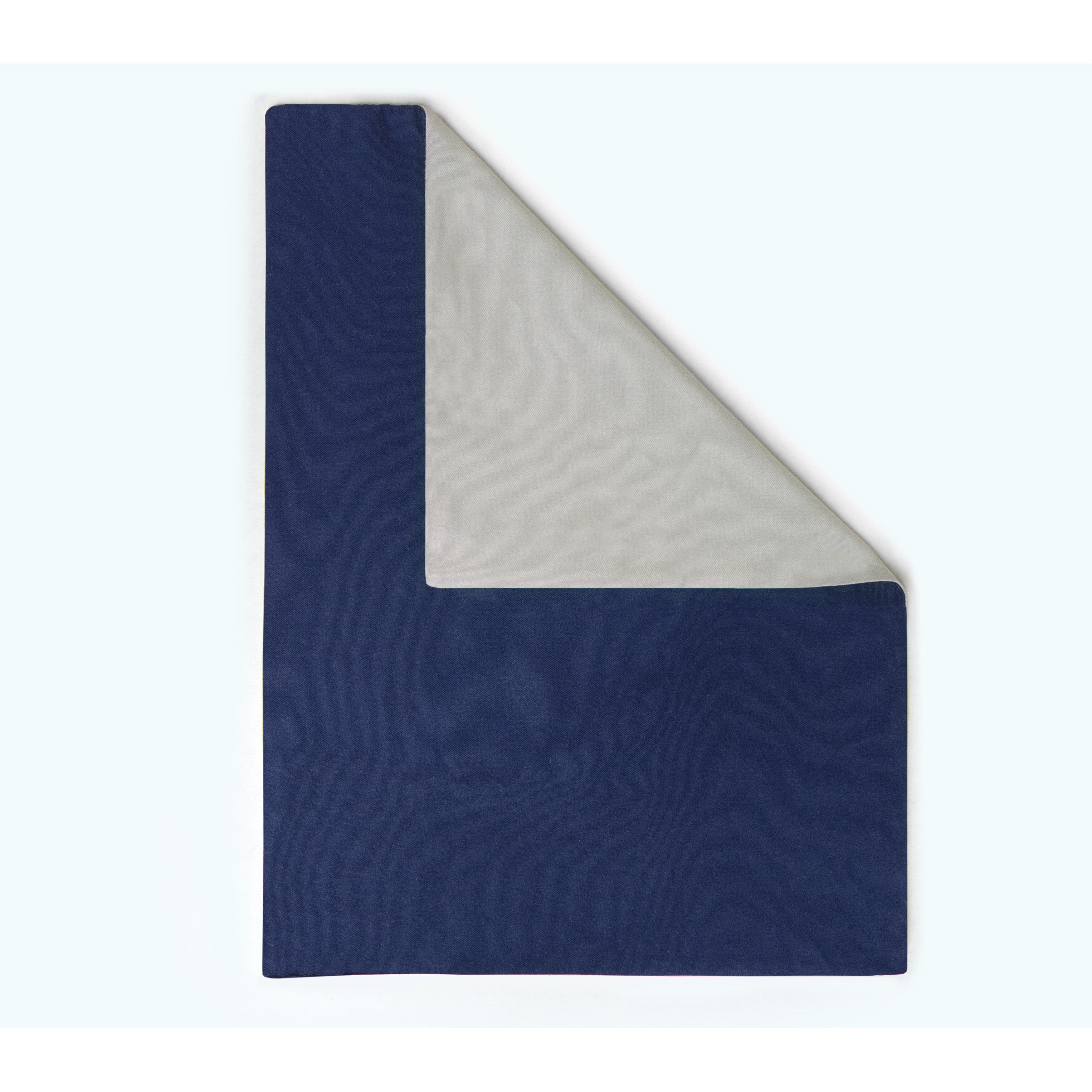 Parure de couette réversible bleu foncé et gris champignon