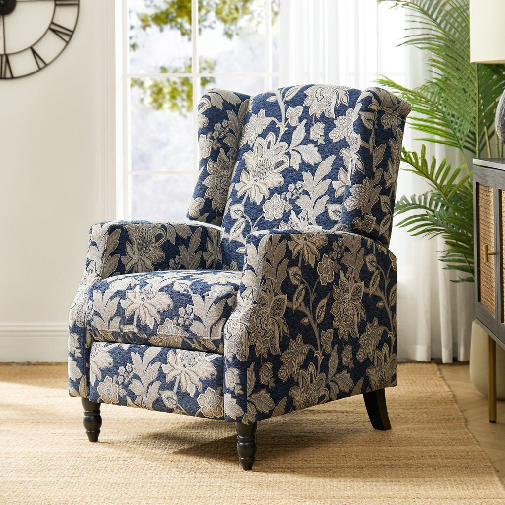 Fauteuil inclinable manuel Damaris de style Mid-Century Modern avec dossier à oreilles par HULALA HOME