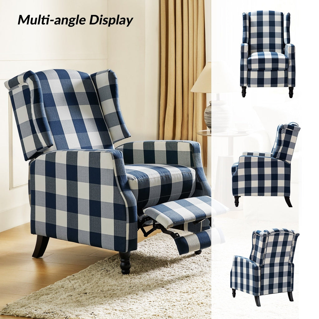 Fauteuil inclinable manuel Damaris de style Mid-Century Modern avec dossier à oreilles par HULALA HOME