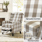 Fauteuil inclinable manuel Damaris de style Mid-Century Modern avec dossier à oreilles par HULALA HOME