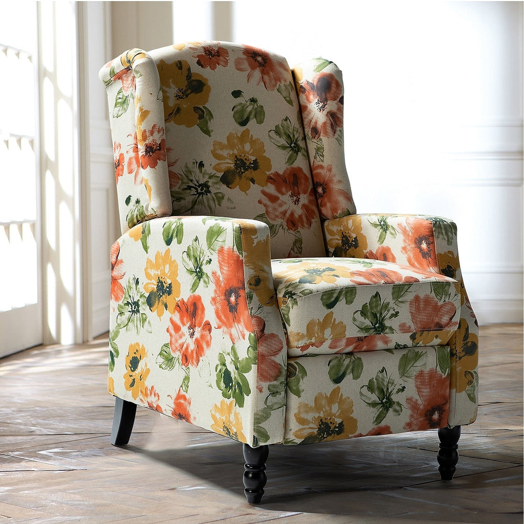 Fauteuil inclinable manuel Damaris de style Mid-Century Modern avec dossier à oreilles par HULALA HOME