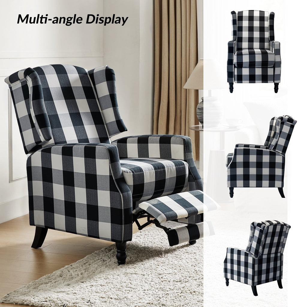 Fauteuil inclinable manuel Damaris de style Mid-Century Modern avec dossier à oreilles par HULALA HOME