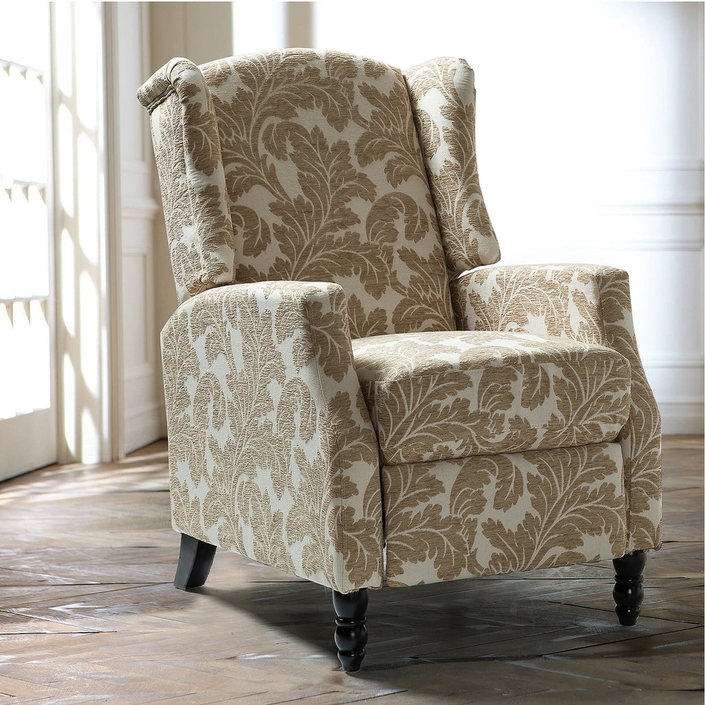 Fauteuil inclinable manuel Damaris de style Mid-Century Modern avec dossier à oreilles par HULALA HOME