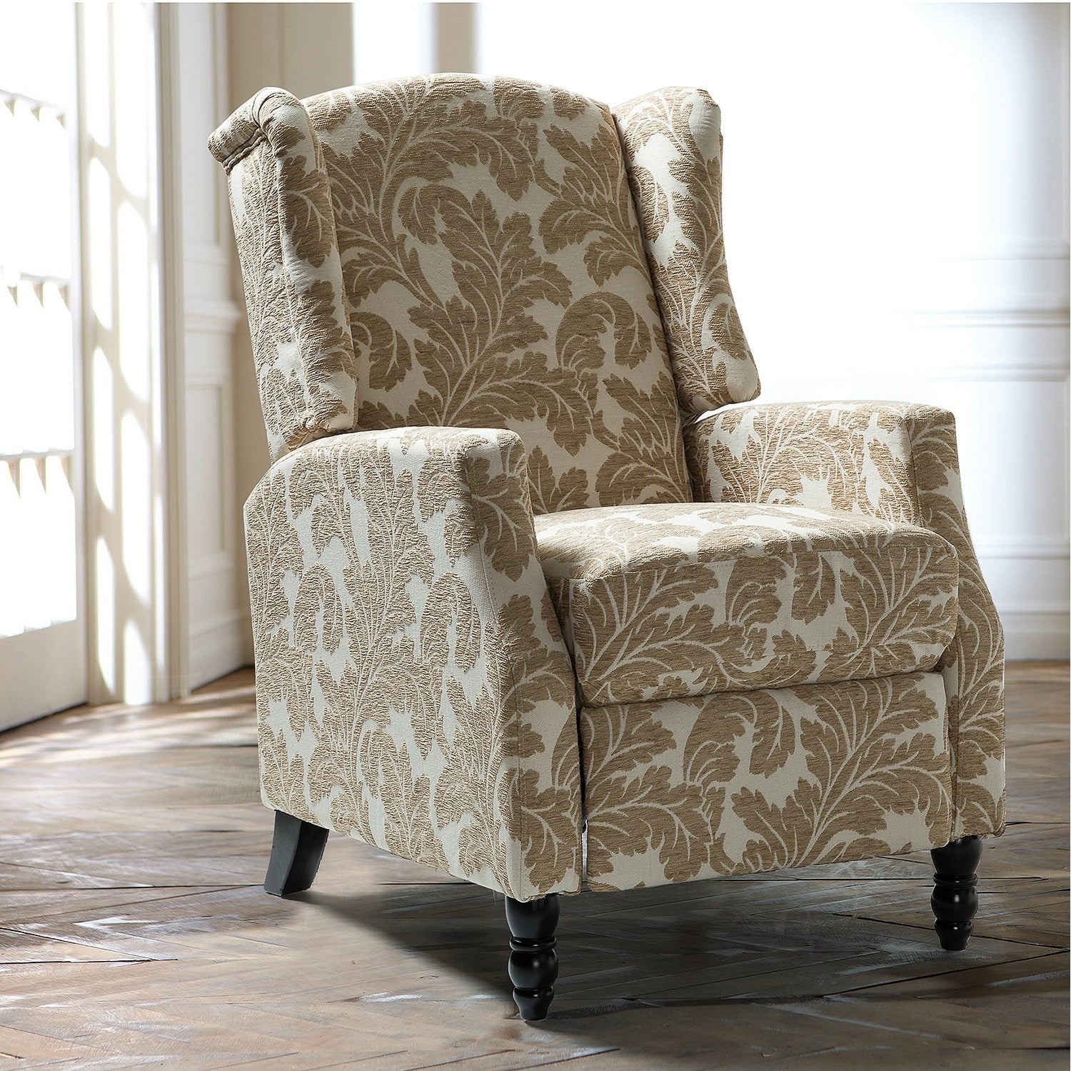 Fauteuil inclinable manuel Damaris de style Mid-Century Modern avec dossier à oreilles par HULALA HOME