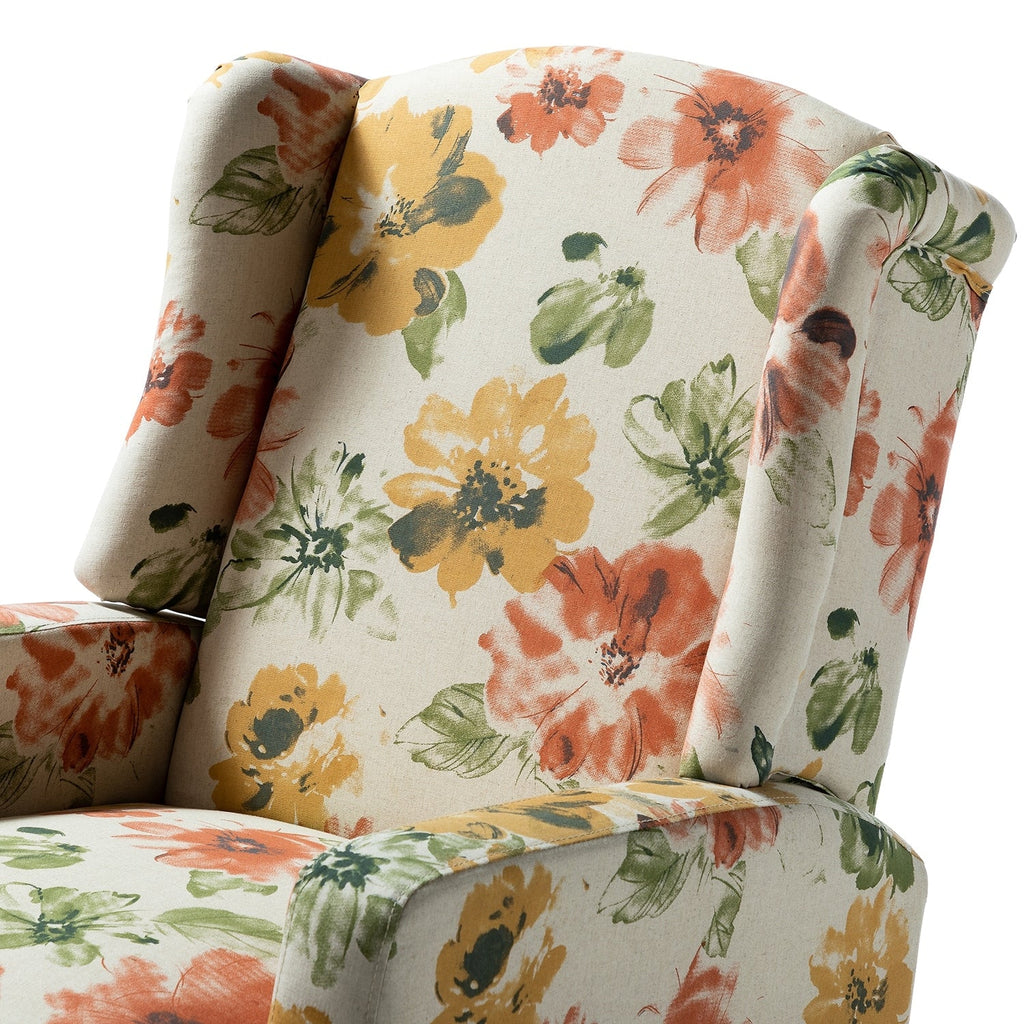 Fauteuil inclinable manuel Damaris de style Mid-Century Modern avec dossier à oreilles par HULALA HOME