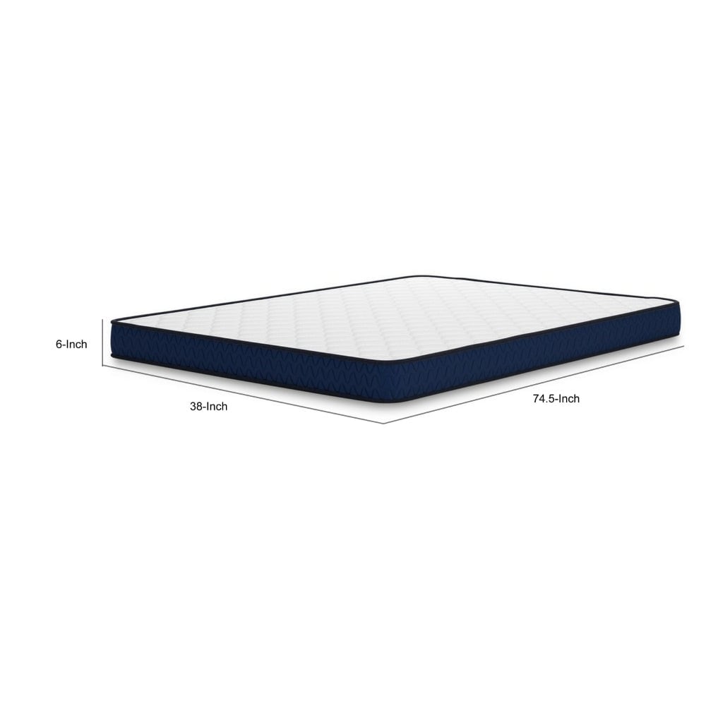Matelas de soutien ferme de 6 pouces avec tissu tricoté extensible, mousse ultra moelleuse et matelassage en losanges pour plus de confort