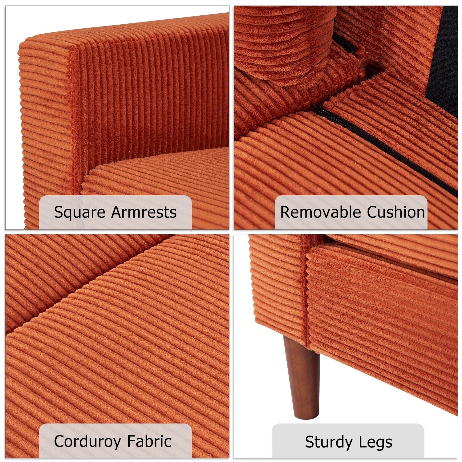 82,7 canapés pour le salon, canapés causeuse confortables, canapé causeuse en velours côtelé, montage facile pour les petits espaces
