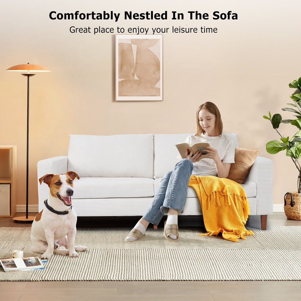 82,7 canapés pour le salon, canapés causeuse confortables, canapé causeuse en velours côtelé, montage facile pour les petits espaces