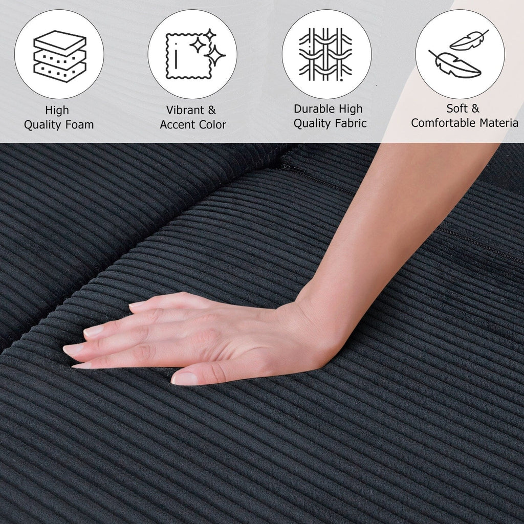 82,7 canapés pour le salon, canapés causeuse confortables, canapé causeuse en velours côtelé, montage facile pour les petits espaces