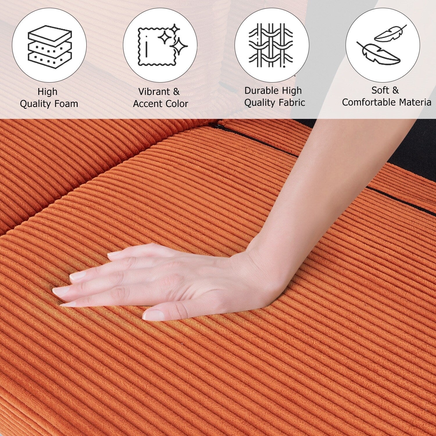 82,7 canapés pour le salon, canapés causeuse confortables, canapé causeuse en velours côtelé, montage facile pour les petits espaces