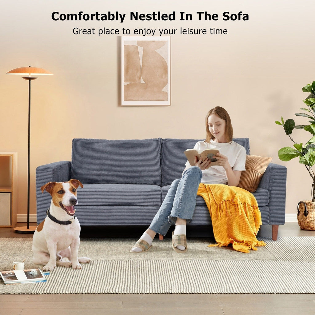 82,7 canapés pour le salon, canapés causeuse confortables, canapé causeuse en velours côtelé, montage facile pour les petits espaces