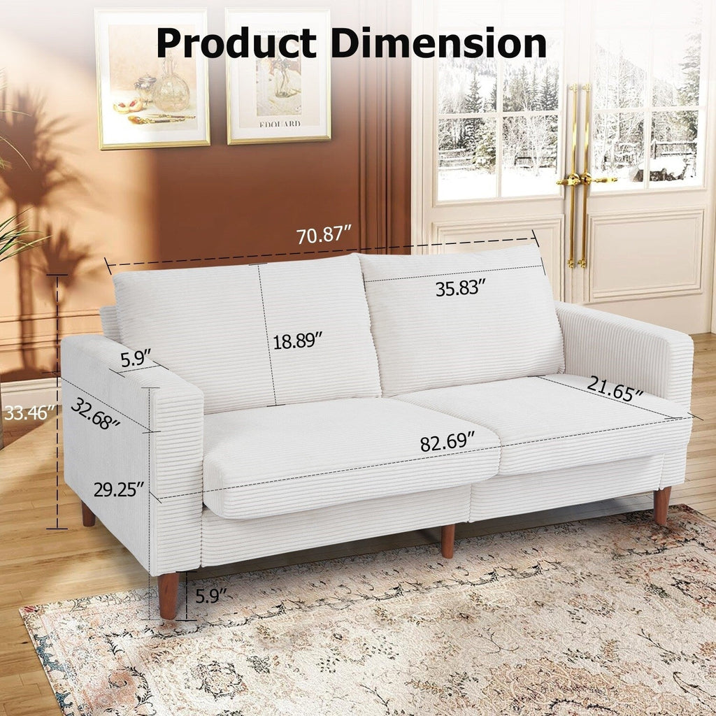 82,7 canapés pour le salon, canapés causeuse confortables, canapé causeuse en velours côtelé, montage facile pour les petits espaces