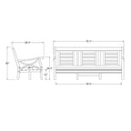 Ensemble de conversation d'extérieur 5 pièces en bois de teck Cambridge Casual Lowell
