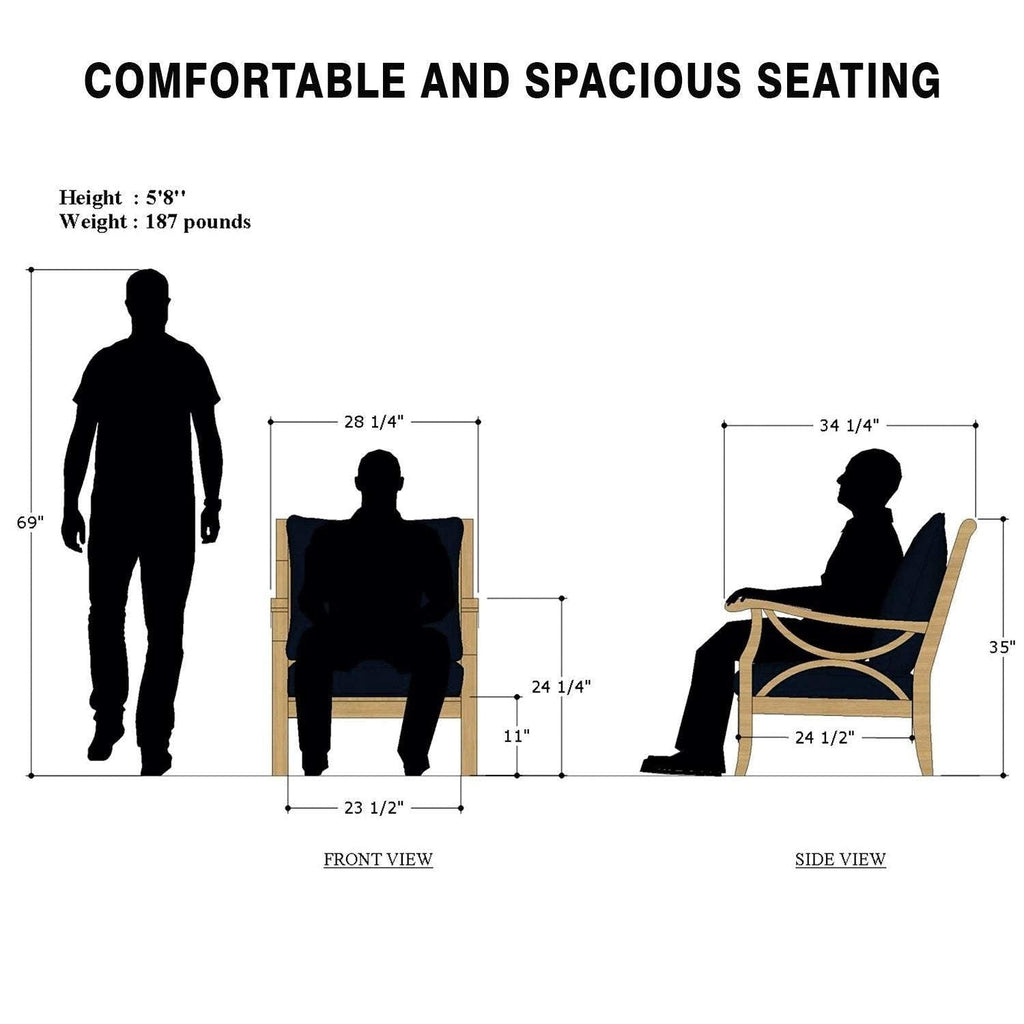 Ensemble de conversation d'extérieur 5 pièces en bois de teck Cambridge Casual Lowell