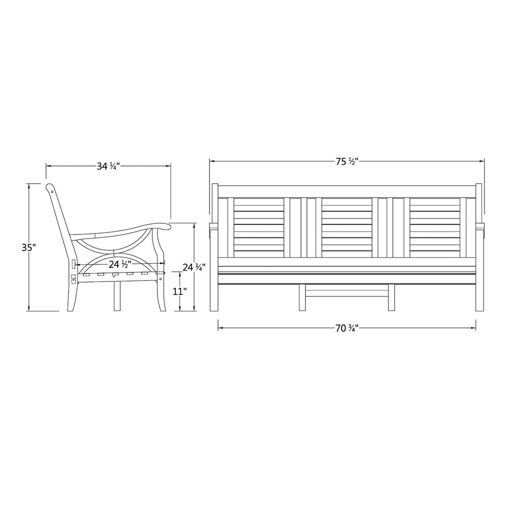 Ensemble de conversation d'extérieur 5 pièces en bois de teck Cambridge Casual Lowell