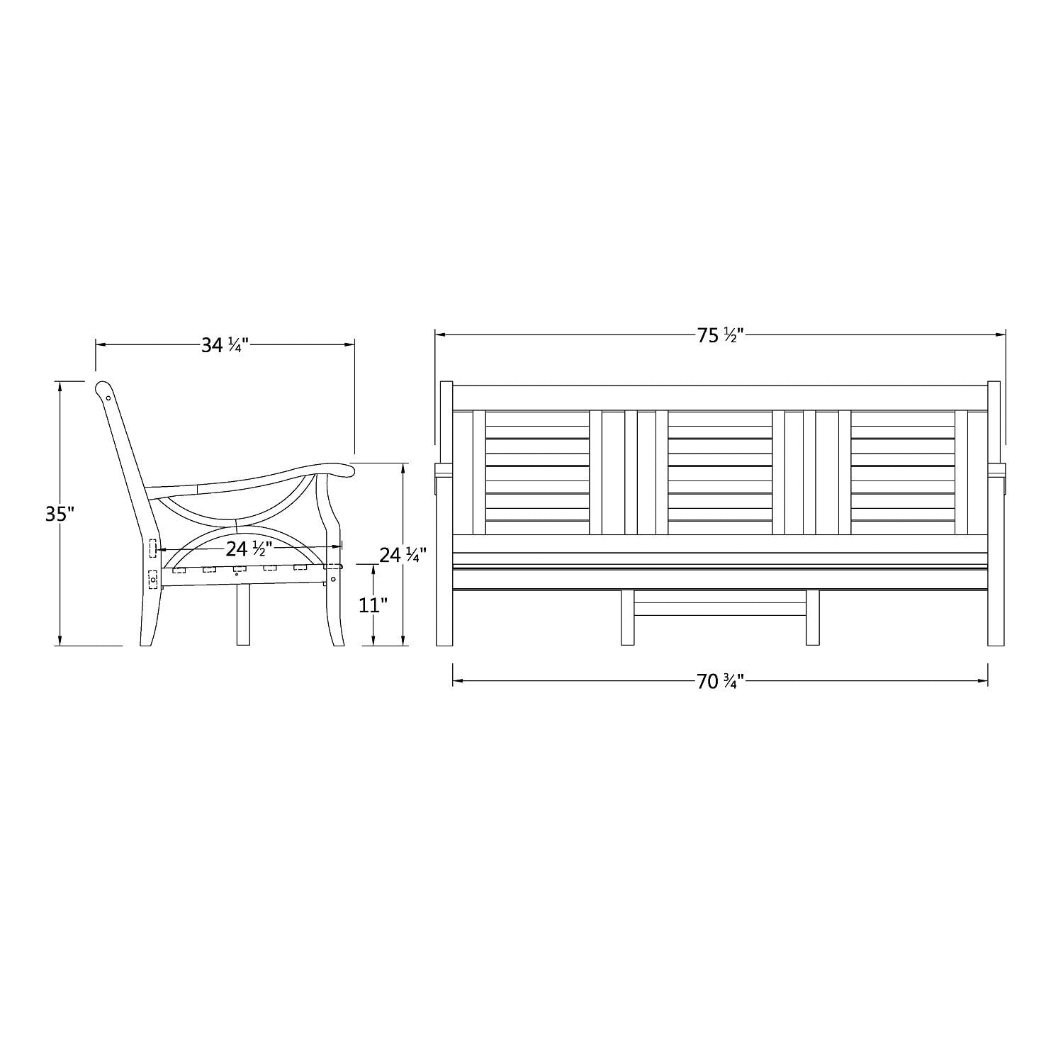 Ensemble de conversation d'extérieur 5 pièces en bois de teck Cambridge Casual Lowell