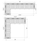 Ensemble de salon de jardin 8 pièces en teck Cambridge Casual Lowell avec coussin