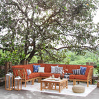 Ensemble de salon de jardin 8 pièces en teck Cambridge Casual Lowell avec coussin