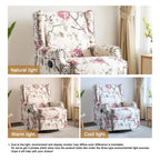 Fauteuil inclinable pivotant à motif floral de 29 po de largeur, à poussoir manuel