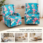 Fauteuil inclinable pivotant à motif floral de 29 po de largeur, à poussoir manuel